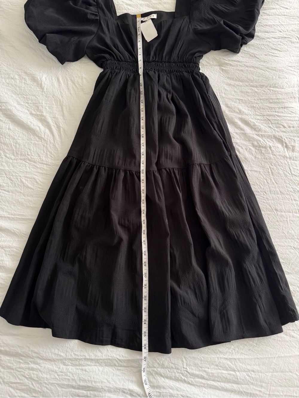 HYFVE Black Puff-Sleeve Tiered Midi Dress - Picture 11 of 11